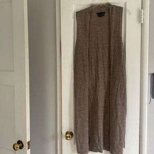 Tahari Merino Wool Open-Front Sleeveless Duster